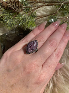 Charoite Statement Ring