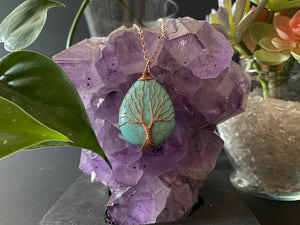 Imitation Turquoise Tree of Life Pendant