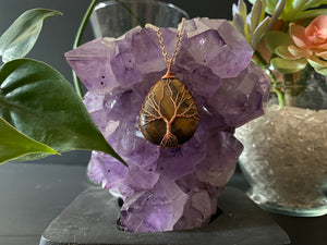 Tiger's Eye Tree of Life Pendant