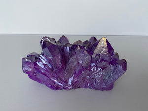 Purple Flame Aura Quartz Cluster