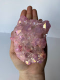 Bubblegum Pink Aura Quartz Cluster