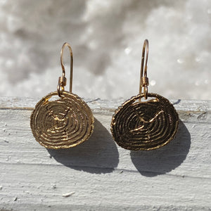 Gold Tree Ring Earrings