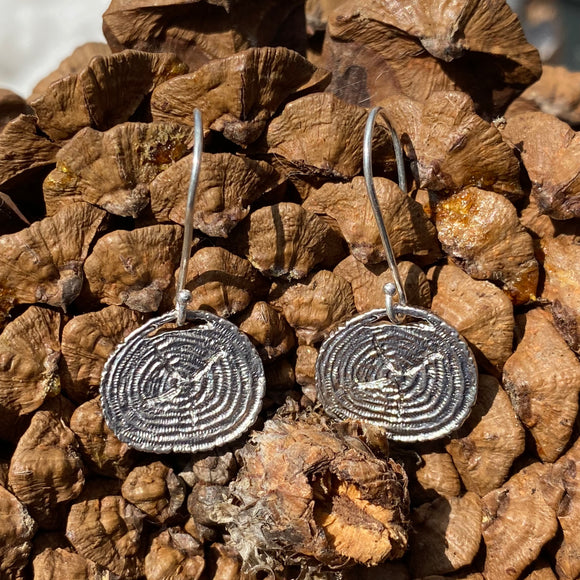 Silver Tree Ring Earrings