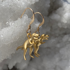 Gold T-Rex Earrings