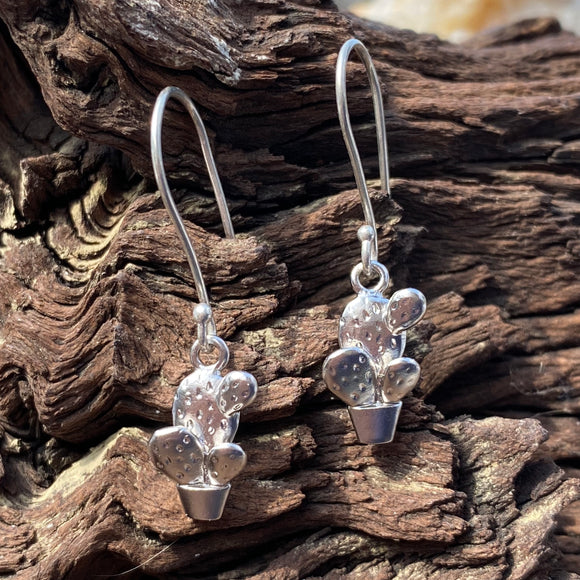 Silver Cactus Earrings